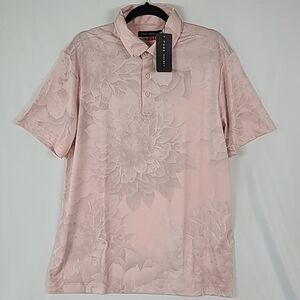 NWT Off Season by Pure Hockey Men's Golf Polo Shirt Pink Dahila Short Sleeve $50